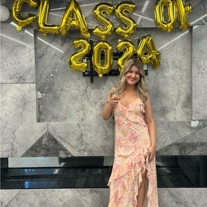 Floral Pink Ruffle Dress